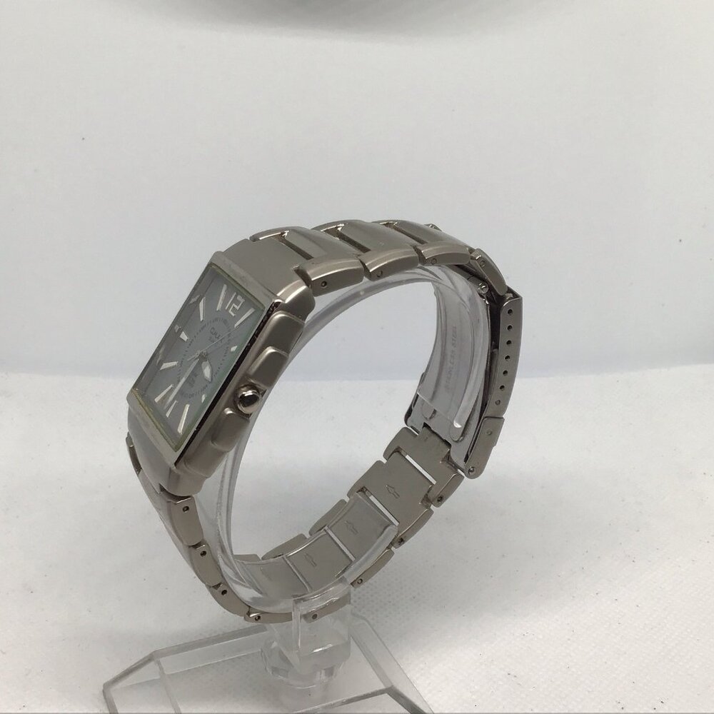OMAX Crystal Quartz Men's Watch DBA193 Square Gray Dial Silver-Tone - Picture 3 of 15